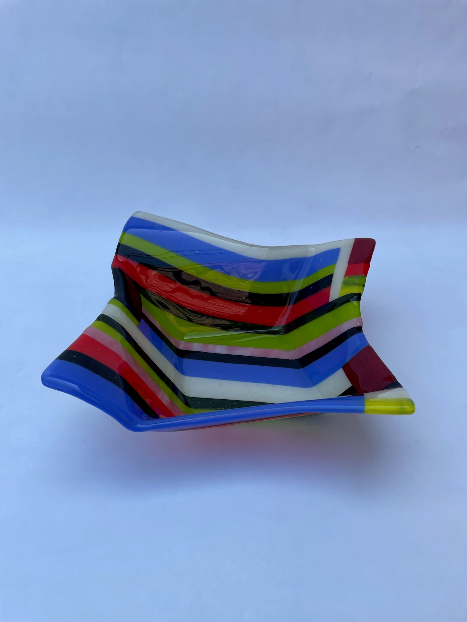 Sweet Geometry Striped Delight Origami Bowl