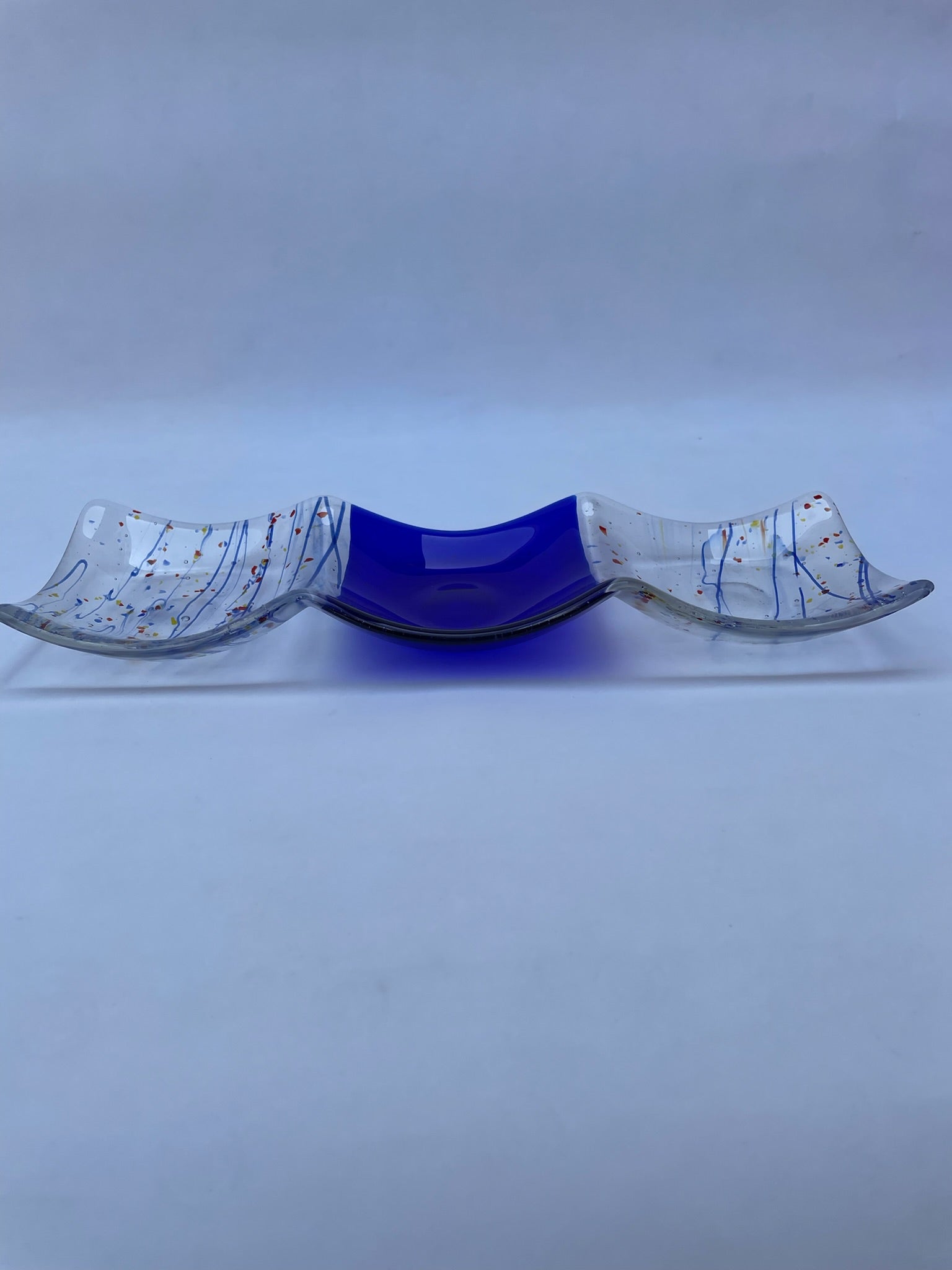Blue Stripe and Splash Nibble Dish
