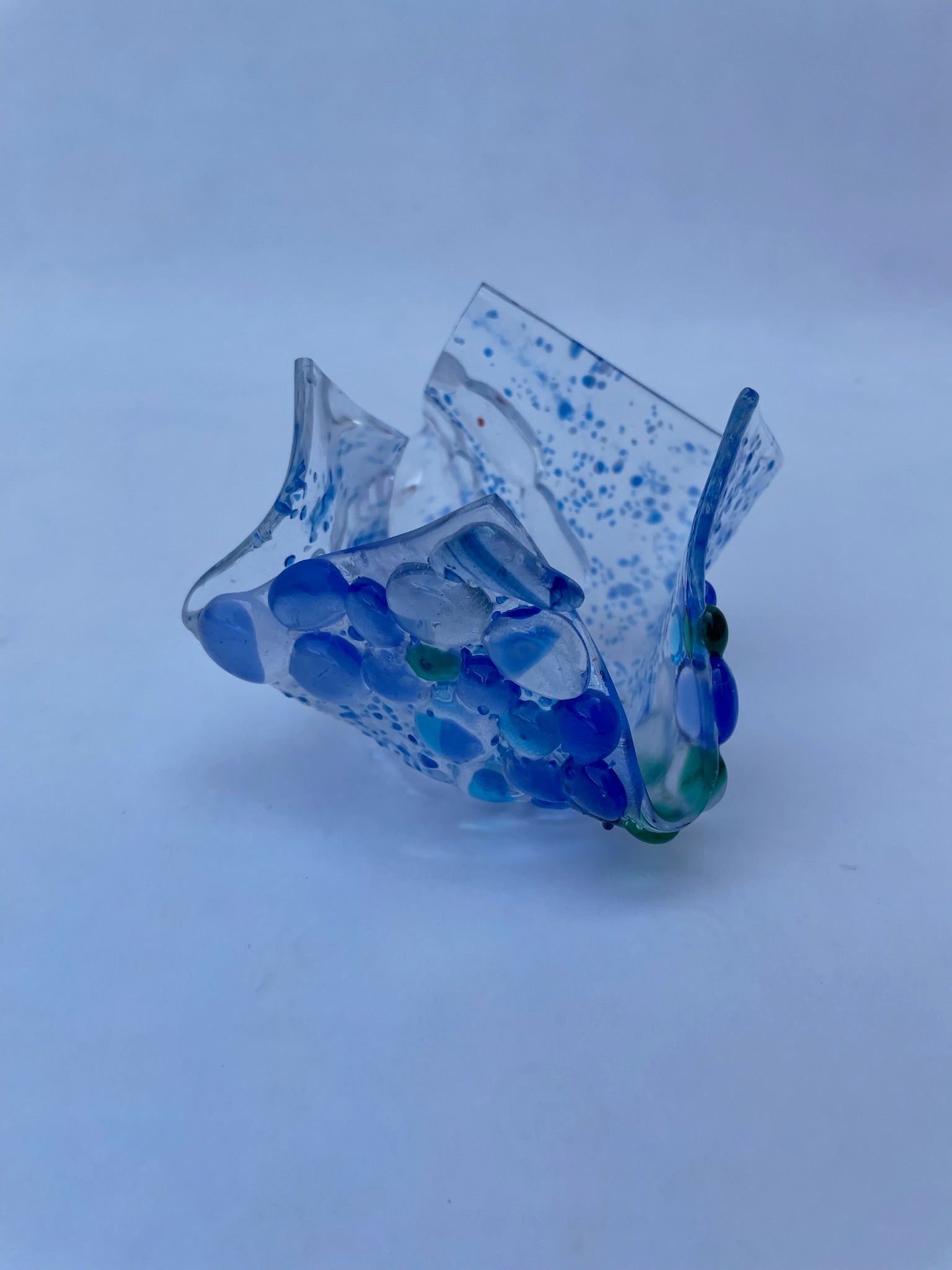 Large Blue Handkerchief Tealight Holder