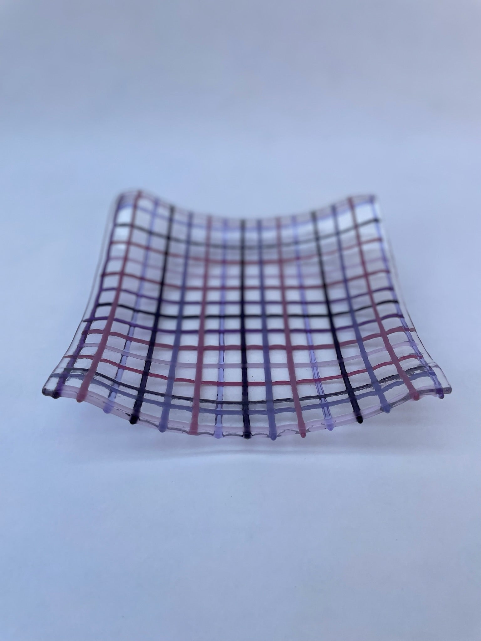 Gingham Square Dish