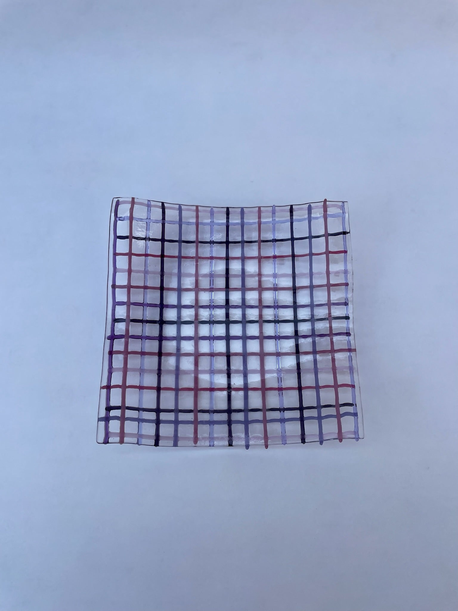 Gingham Square Dish