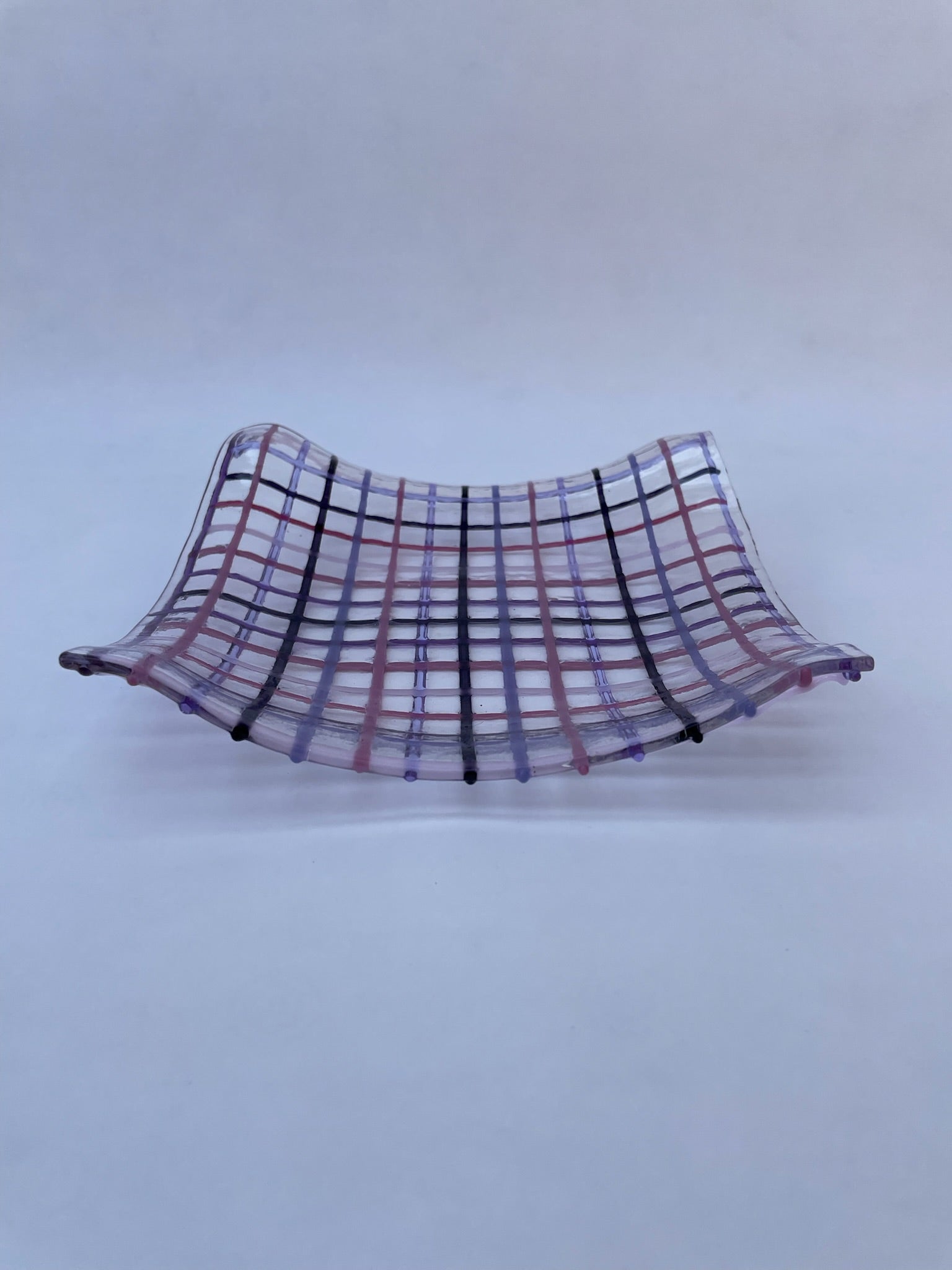 Gingham Square Dish
