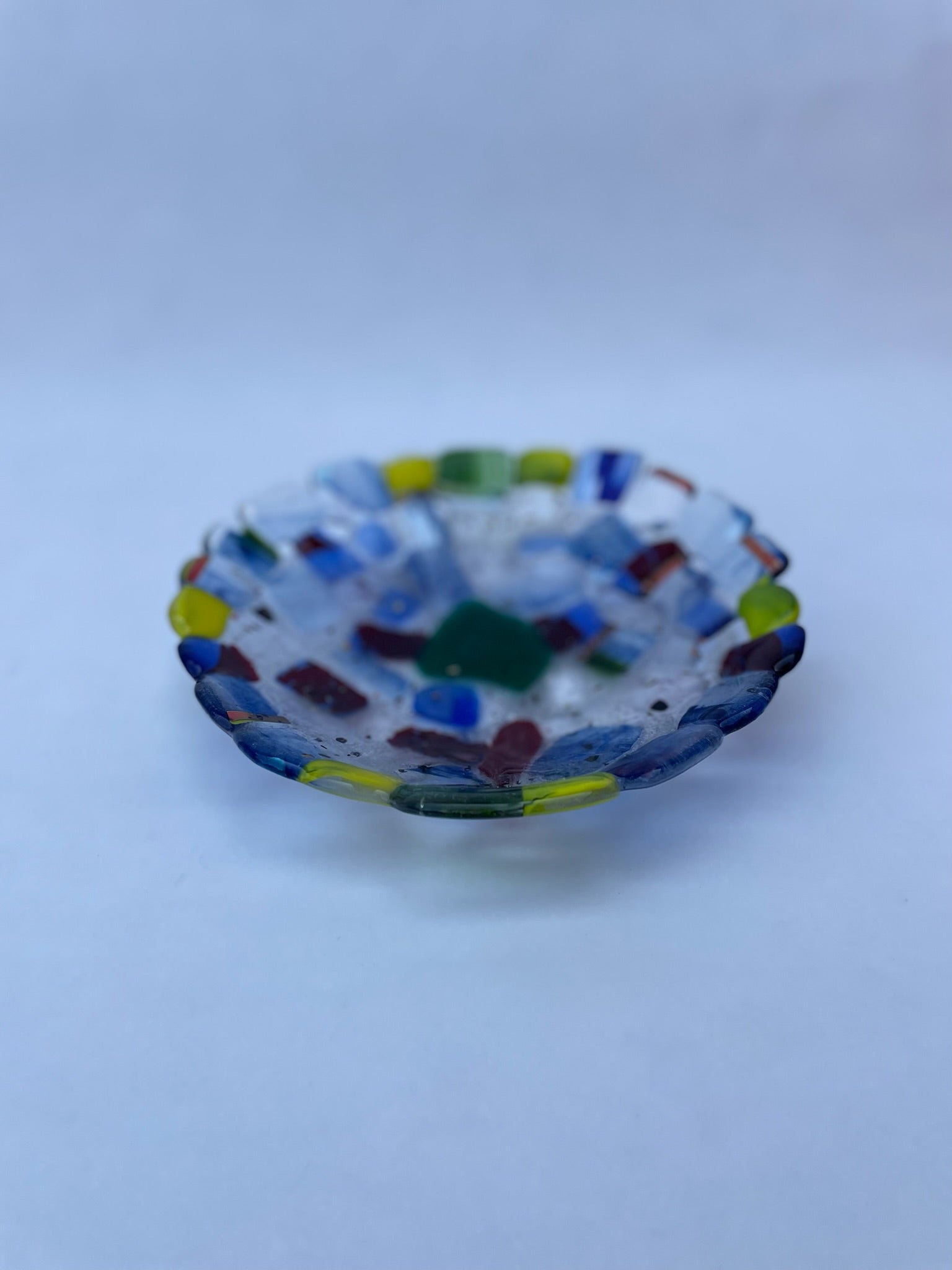 Multi-Coloured Pebble Dish - Recycled Glass