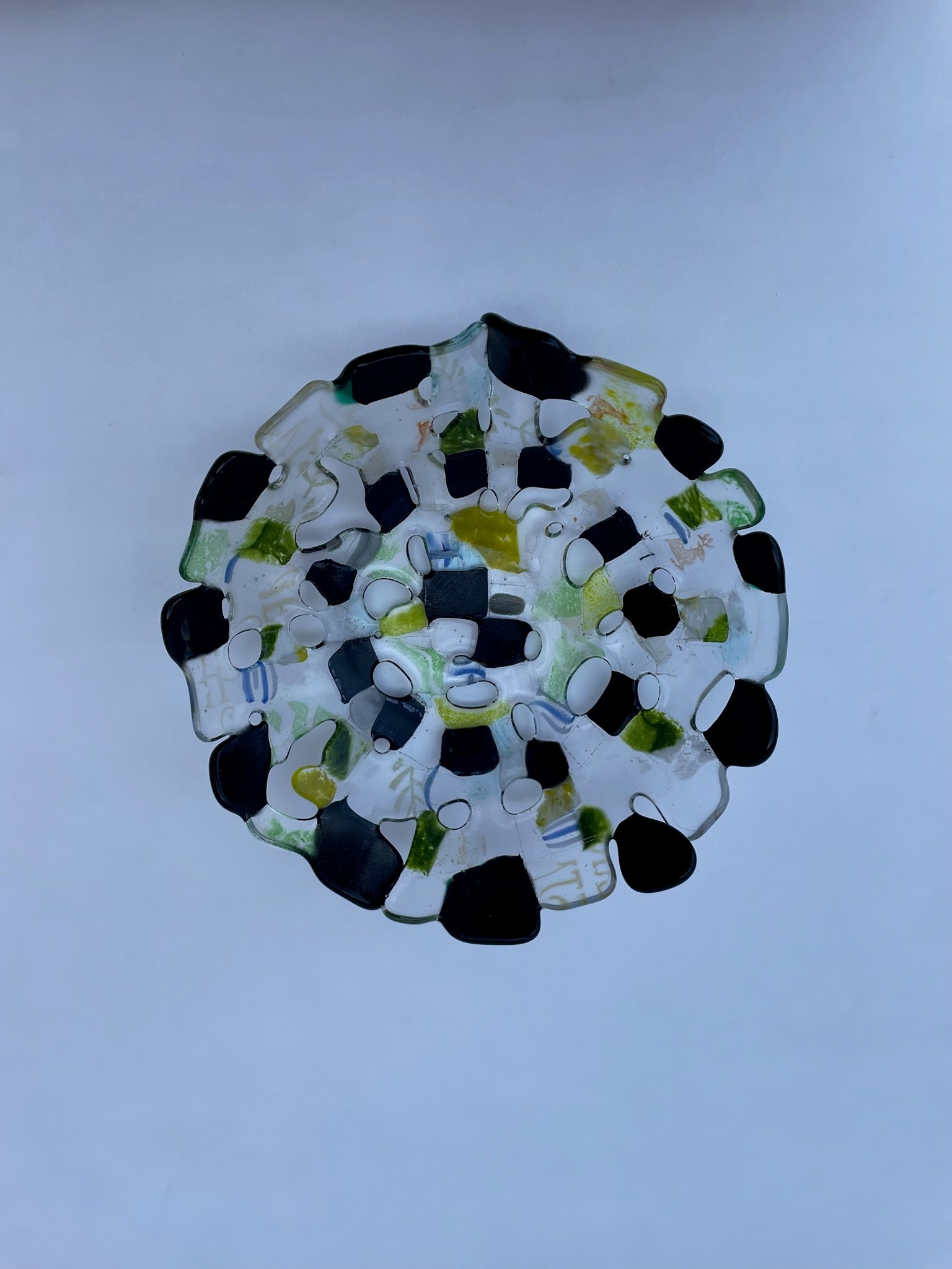 Black and White Pebble Dish - Recyclyed Glass