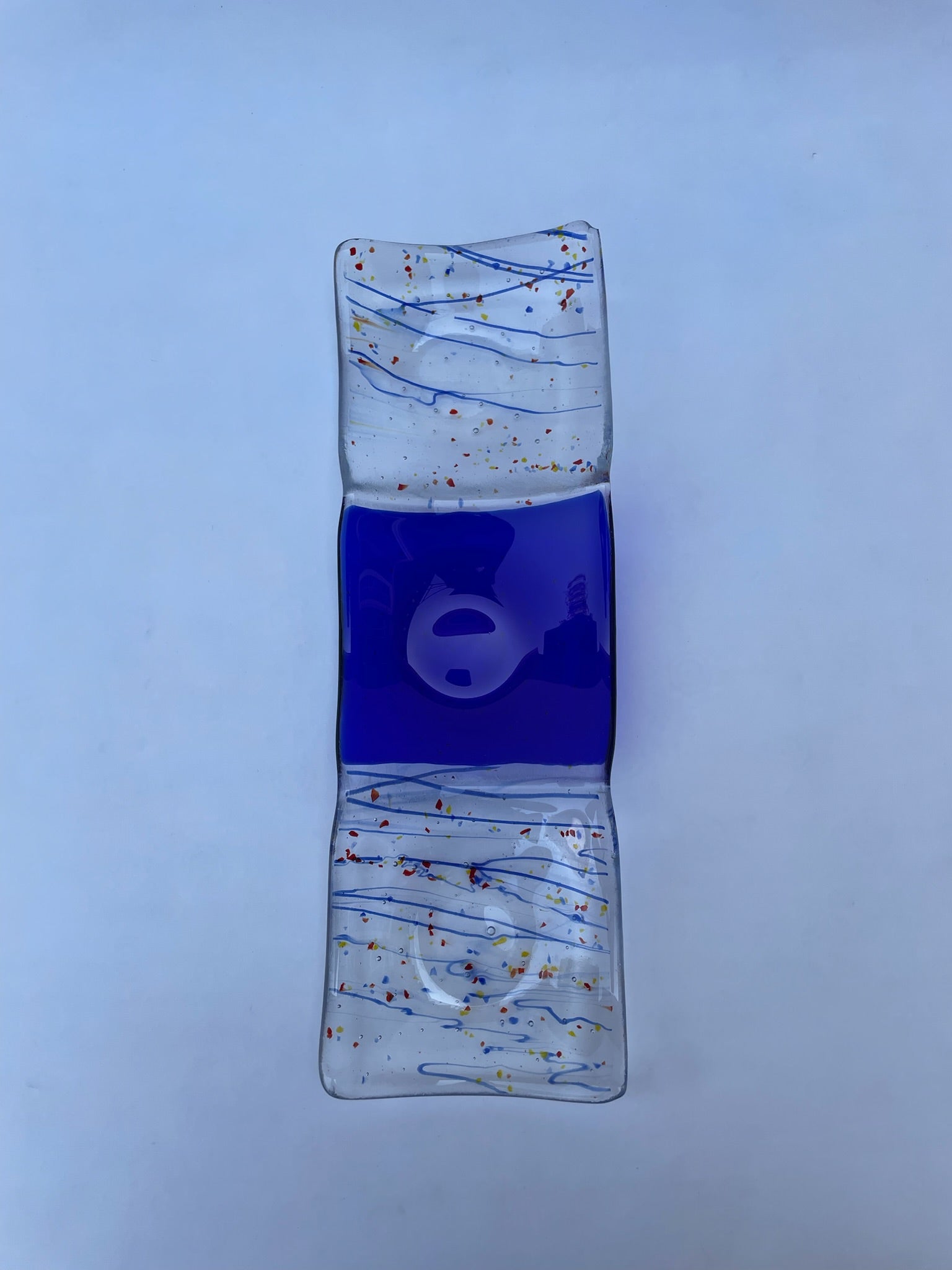 Blue Stripe and Splash Nibble Dish