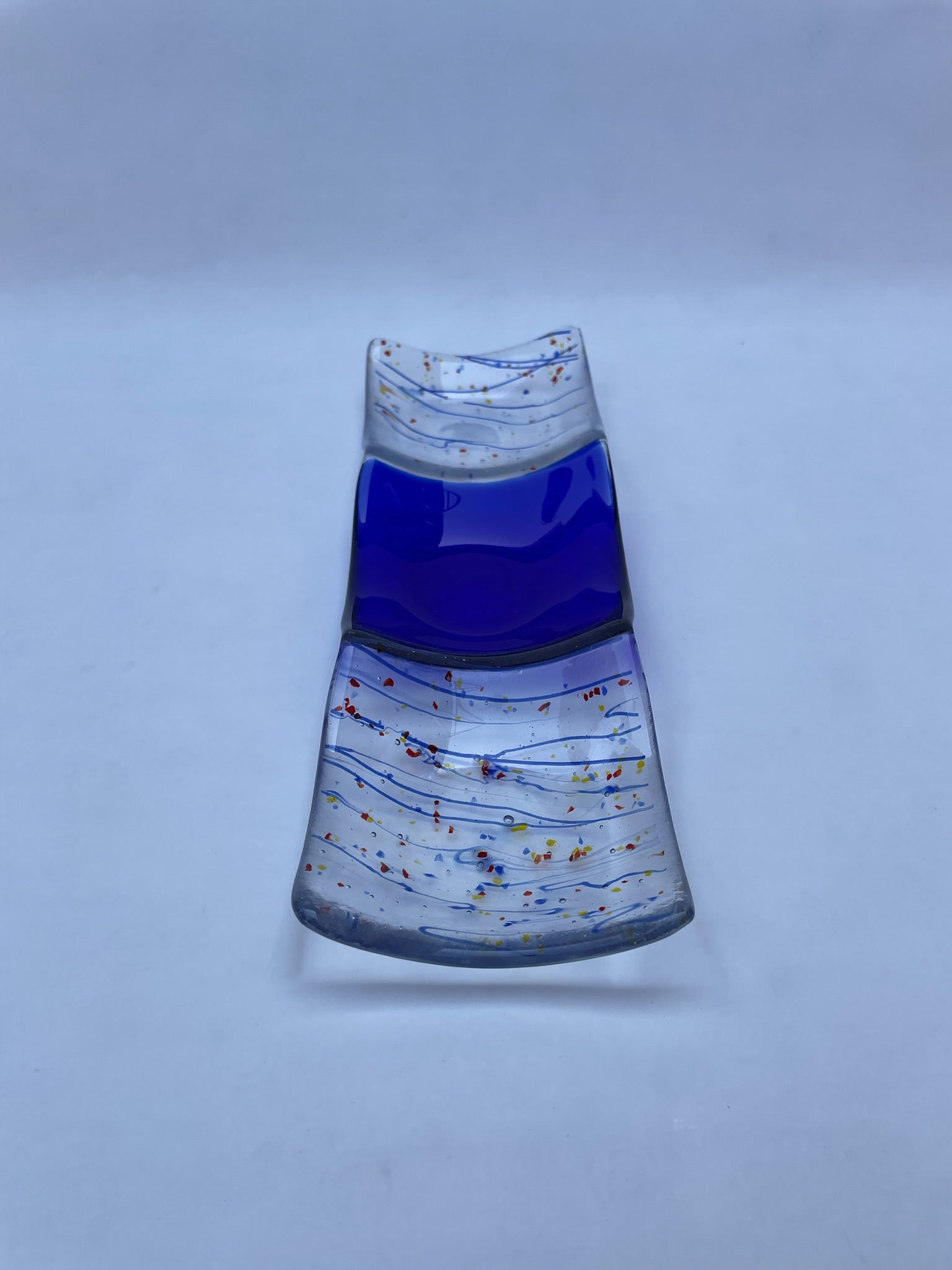 Blue Stripe and Splash Nibble Dish