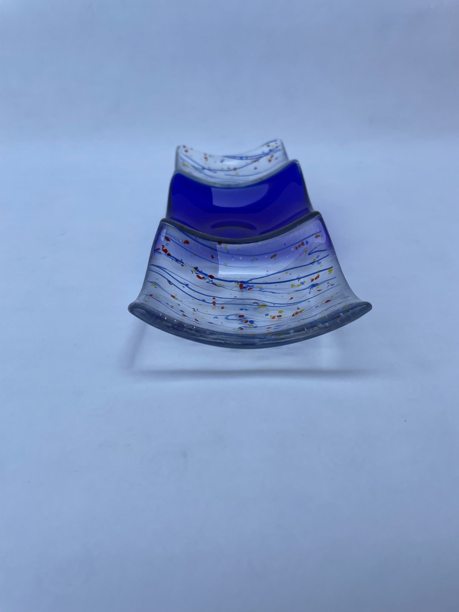 Blue Stripe and Splash Nibble Dish