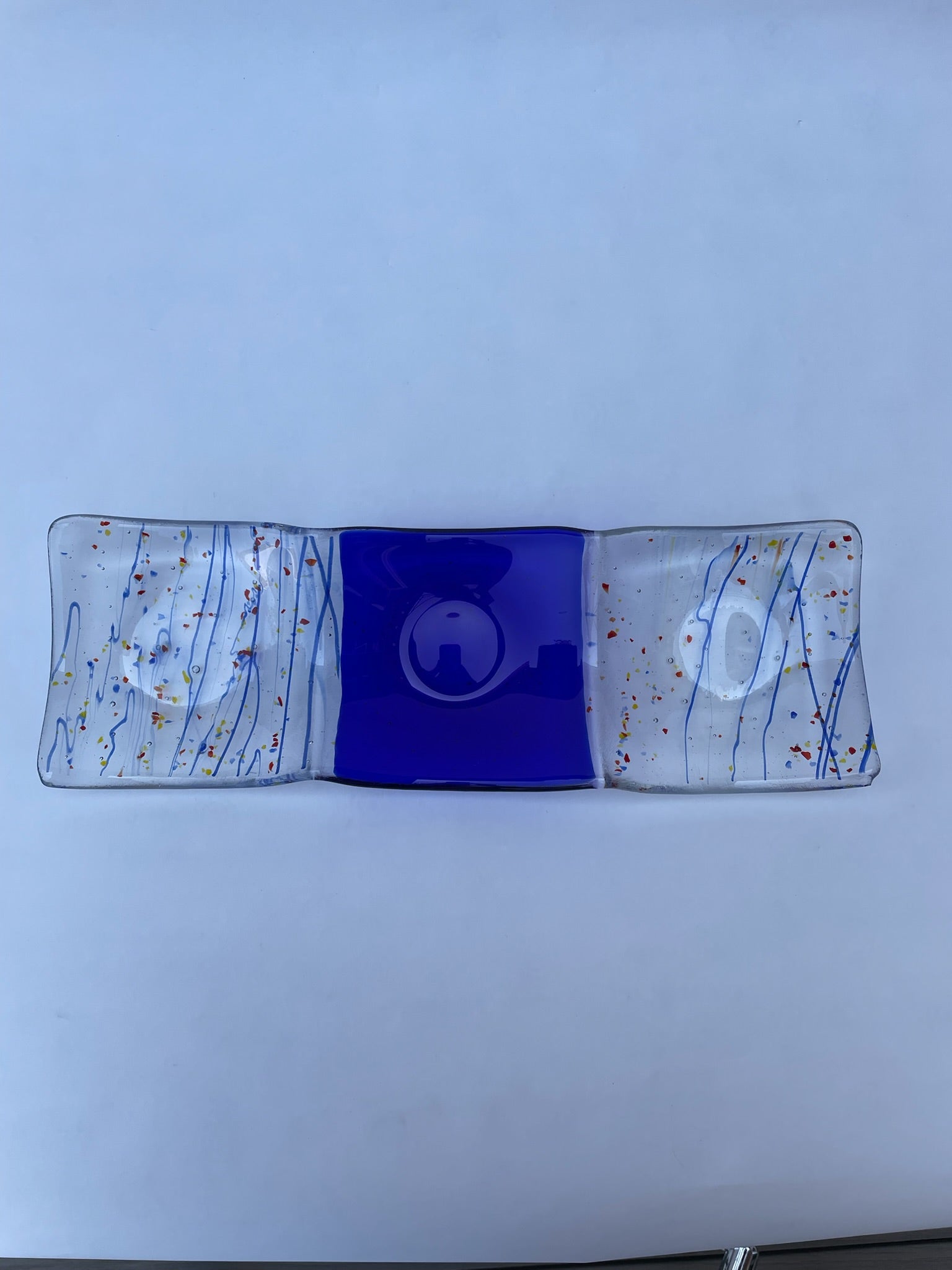Blue Stripe and Splash Nibble Dish