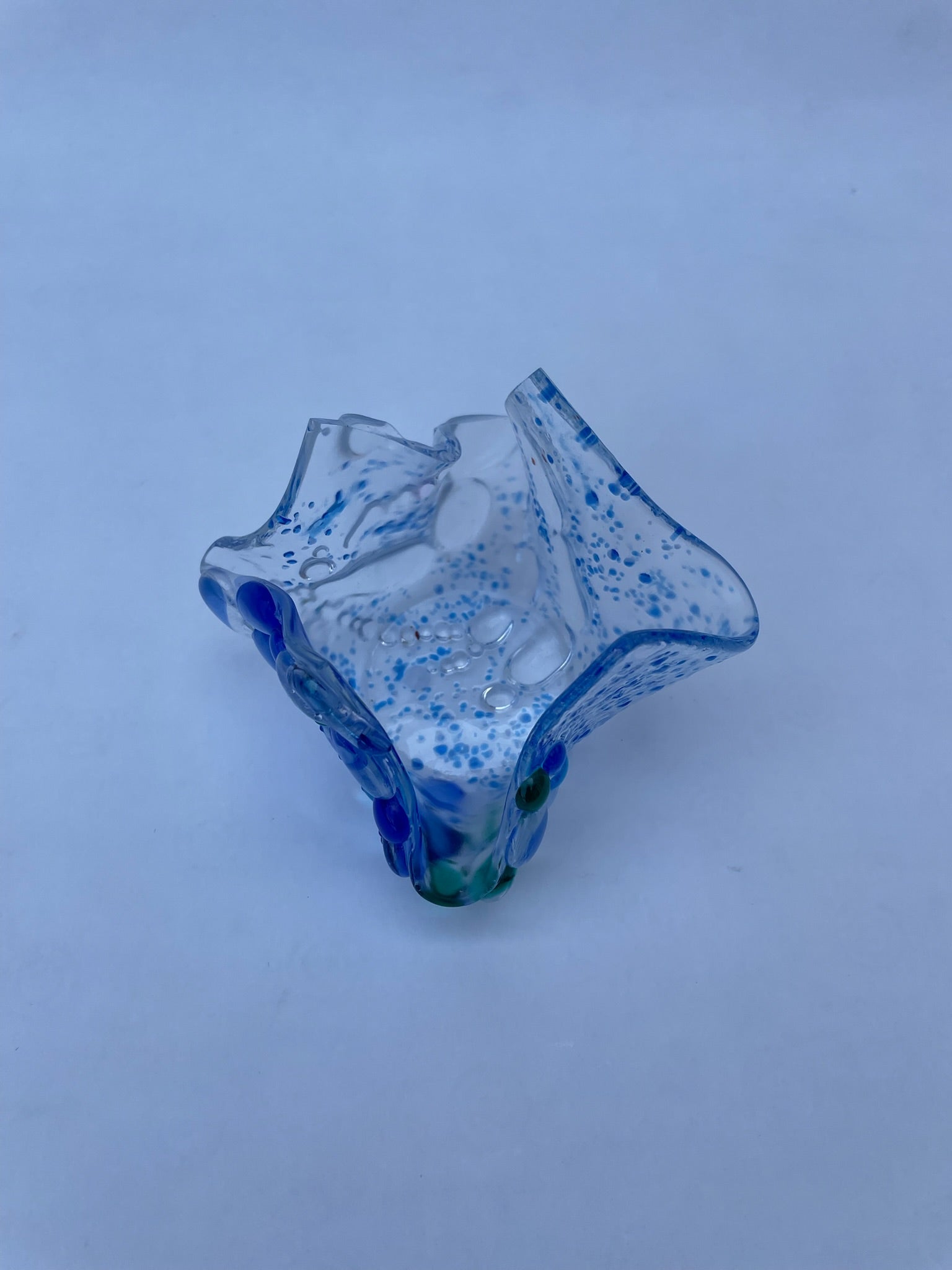 Large Blue Handkerchief Tealight Holder