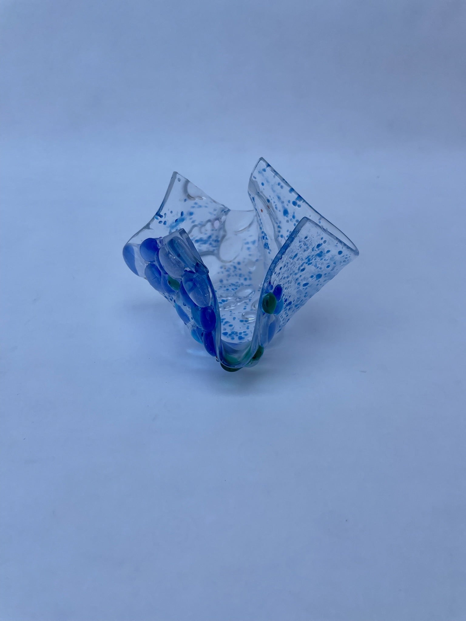Large Blue Handkerchief Tealight Holder