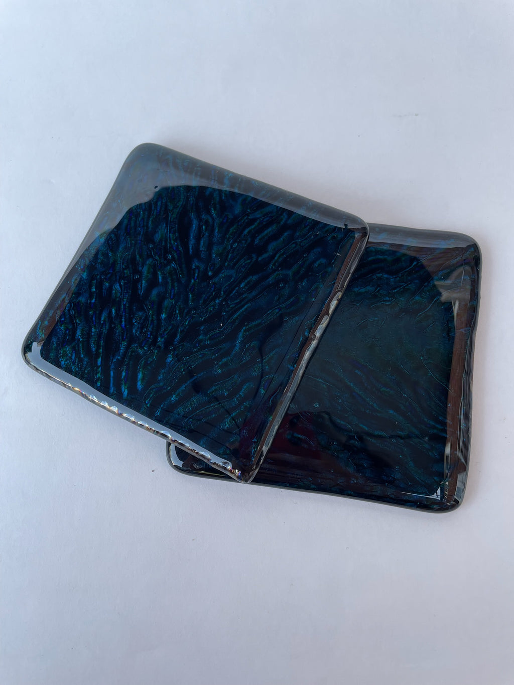 Dark Blue Herringbone Coaster