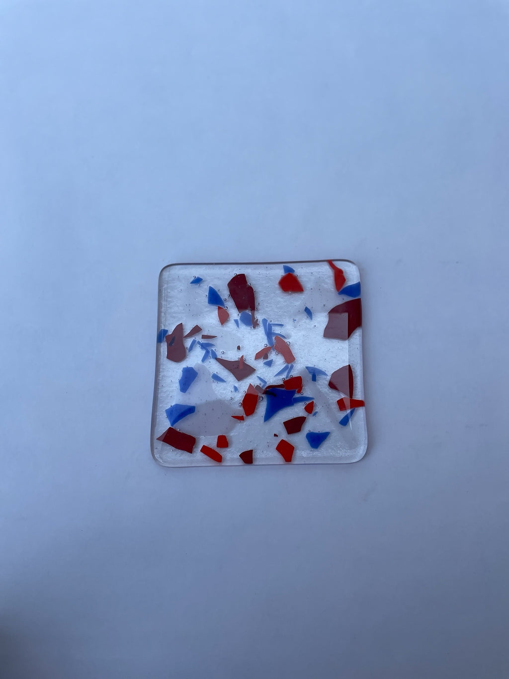 Red and Blue Confetti Coaster