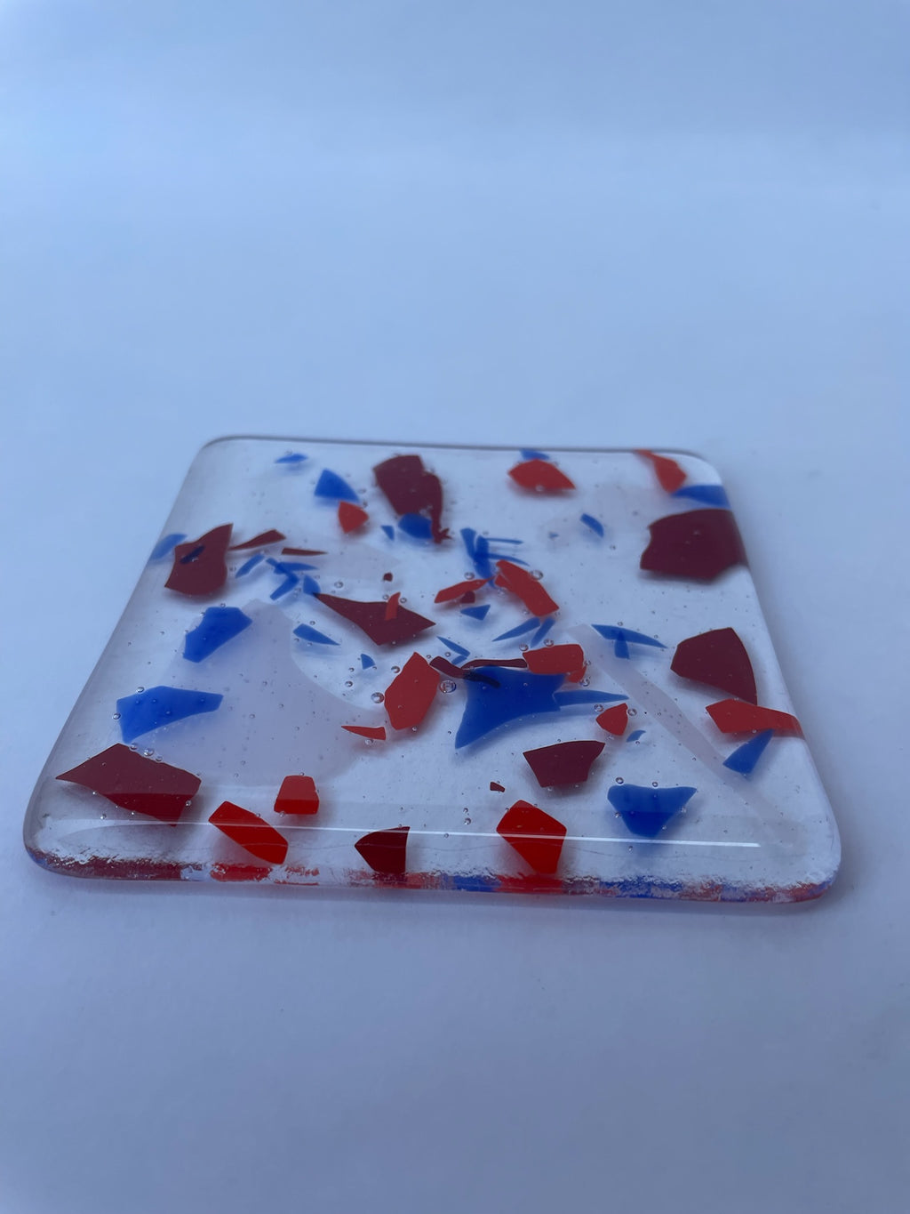 Red and Blue Confetti Coaster